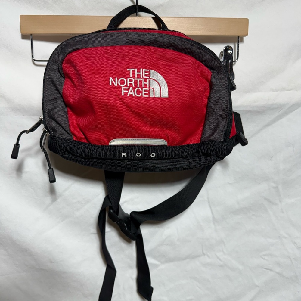 EUC The North Face Red and Black Men's Bag (3ac)